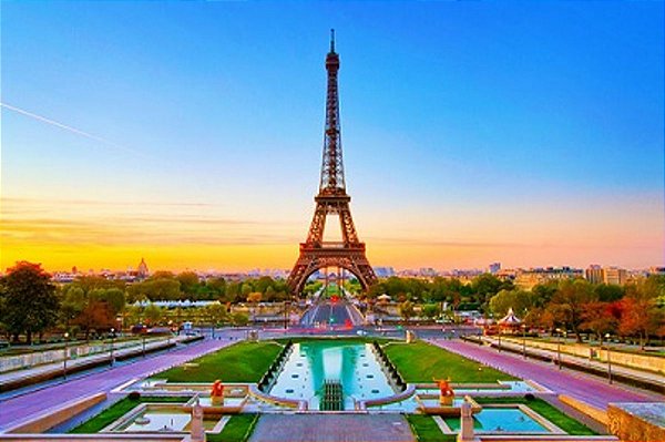 Pintura Numerada Torre Eiffel Tecido Pincéis e Tintas Y5076