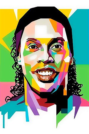 Pintura Numerada Ronaldinho R7 Tecido Pincéis e Tintas T109