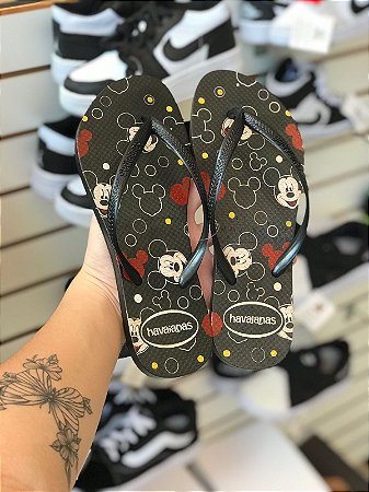 Chinelo Mickey Preto