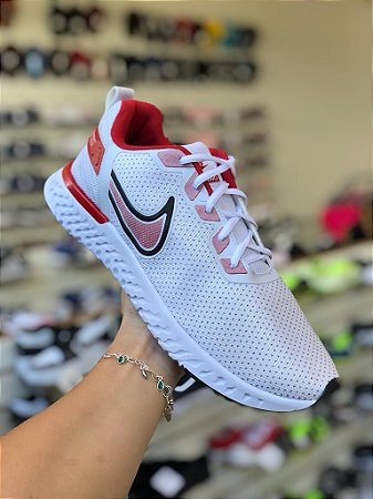 Nike React Branco e Vermelho