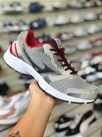 Mizuno Jet Cinza e Vermelho