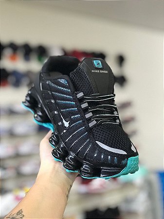 Tênis 12 Molas Preto e Verde Água