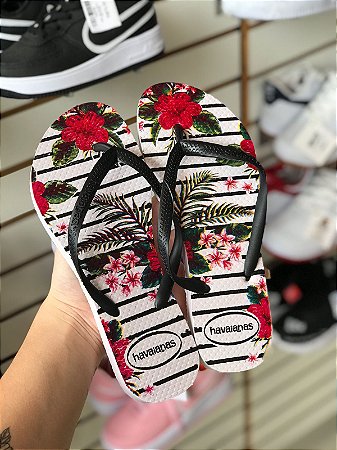 Chinelo Flores Branco