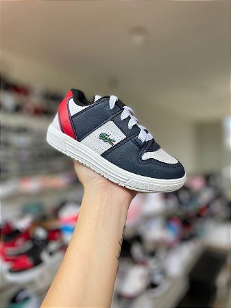 Sapatênis Lacoste Infantil Branco e Marinho