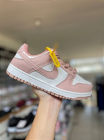 NK Dunk Low Pro Premium-Rosê e Branco