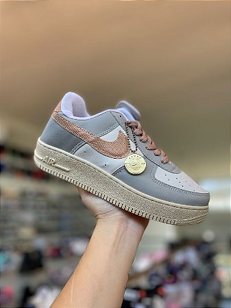 NK Air Force Medalha Premium-Branco/Cinza/Rosê