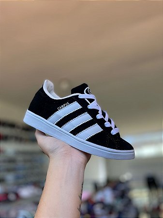 Adid Campus Premium Infantil-Branco e Preto