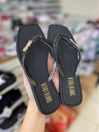 Chinelo Santa Lolla Glitter-Preto