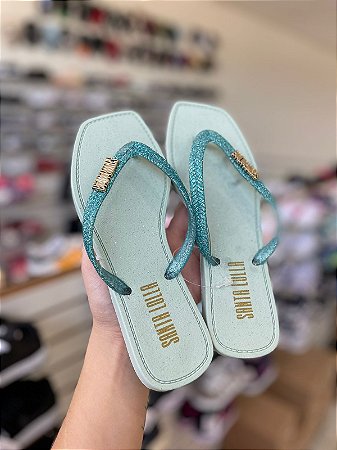 Chinelo Santa Lolla Glitter-Verde Água