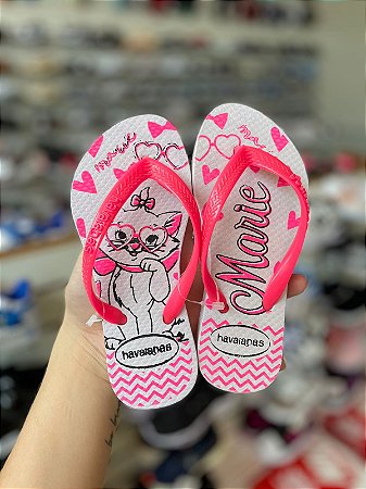 Chinelo Infantil Marie-Rosa e Branco