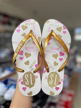 Chinelo Santa Lolla-Dourado Love