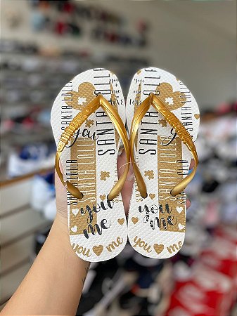 Chinelo Santa Lolla-Dourado You Me