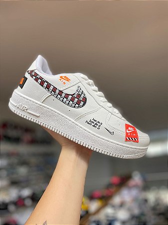 NK Air Force Just Do It Premium-Branco e Laranja