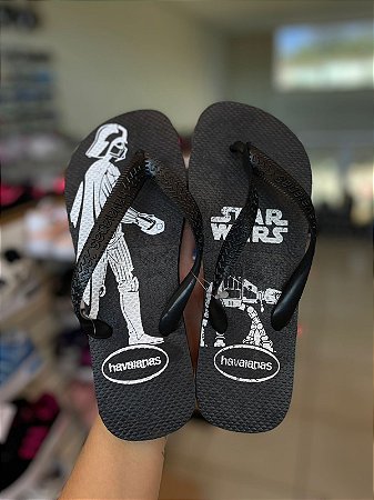 Chinelo Havai Star Wars-Preto e Branco