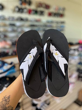 Chinelo Kenr Ultra Force-Preto/Branco/Laranja