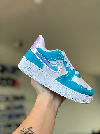 NK Air Force Infantil Holográfico-Azul e Branco