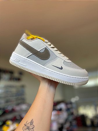 NK Air Force Importado-Creme/Cinza/Marrom