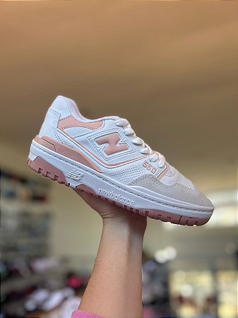 New Balance 550-Branco e Rosê