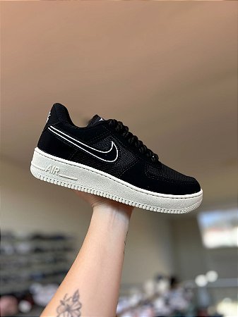 NK Air Force Preto Textura/Branco/Bege Importado