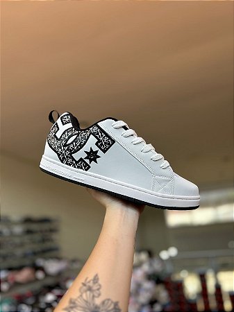 Tênis DC Court Branco/Preto Importado