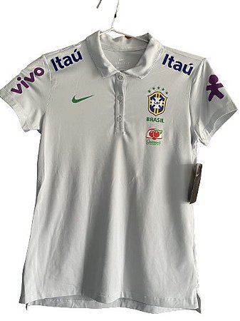 Camisa da Seleção do Brasil feminina tam P. Na cor cinza com botões na  gola. - Moda Esportiva