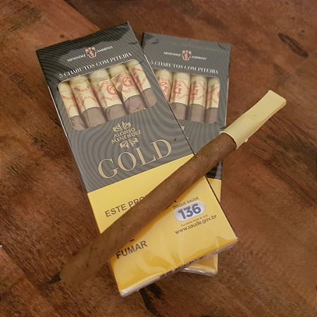 Cigarrilha Alonso Menendez Gold - Petaca com 5