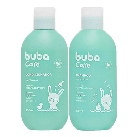 KIT Shampoo e Condicionador Bebê 250ml 100% Vegano Buba