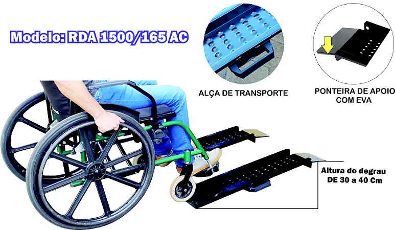 Rampa Degrau Para Cadeira De Rodas 2 PÇ  MOD: RDA 1500/165 AC
