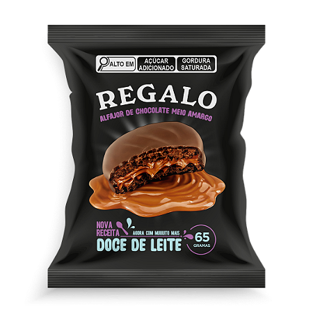 Alfajor REGALO Doce de leite Chocolate Meio Amargo 60g