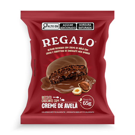 Alfajor REGALO Creme de Avelã Chocolate Meio Amargo 60g
