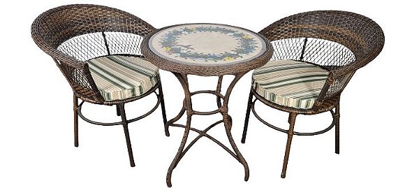 Mesa 060Ø Mármore com Mosaico Ref. 281 - 100% Artesanal