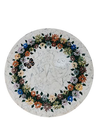 Tampo 050Ø em Mosaico de mármore Carrara Ref. 281