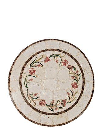 Tampo 0,80Ø  Em Mármore Crema Marfil em Mosaico Ref. 9227