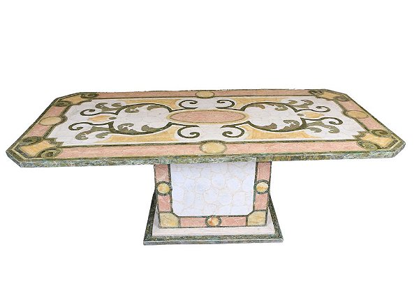 Mesa em Mosaico de mármore Carrara 220x110 Ref. Mariana