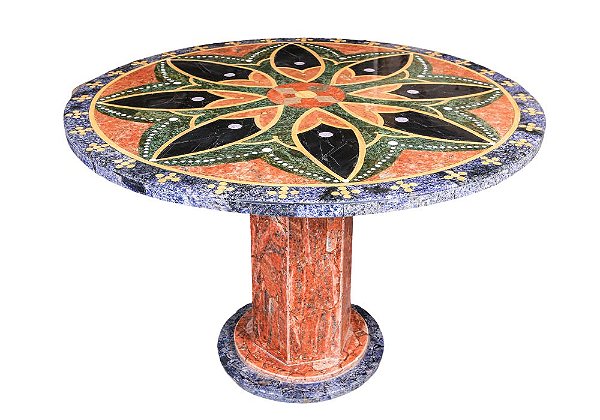 Mesa 1,20Ø Ref. Magnólia em Mosaico de mármores