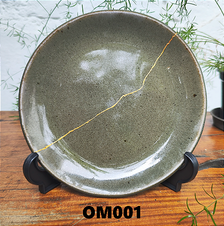 Prato de Ceramica Redondo Medio (Restaurado) Kintsugi Hideko