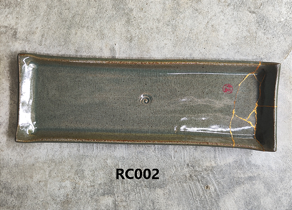 Prato de  Ceramica Comprido (Restaurado) "30" Kintsugi Hideko