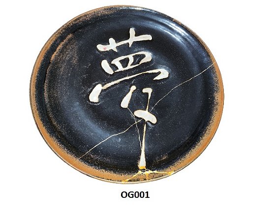Prato de Ceramica Redondo Extra Grande (restaurado) Kintsugi