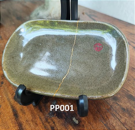 Prato de  Ceramica Arredondado (Restaurado) Kintsugi Hideko