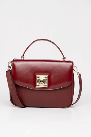 BOLSA EM COURO EB 521 CEREJA/SOFT CEREJA