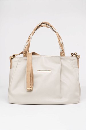 BOLSA EM COURO EB 526 OFF-WHITE/ATANADO