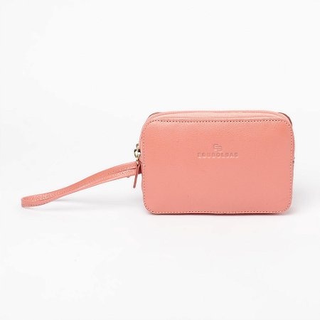 NECESSAIRE EM COURO - PT003 CORAL