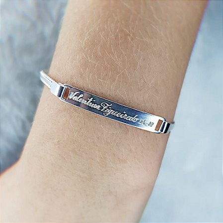 Pulseira Personalizada Feminina com nome Prata 925