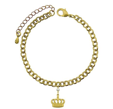 Pulseira Elo Português e Coroa