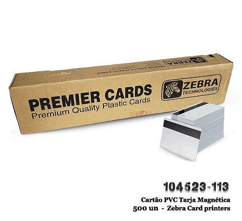 Cartão PVC Branco Zebra com Tarja Magnética - 500 Cartões
