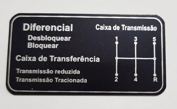 Plaquetinha Indicadora alvanca de marcha ou caixa de transmissão Niva (nova) Ref.0826