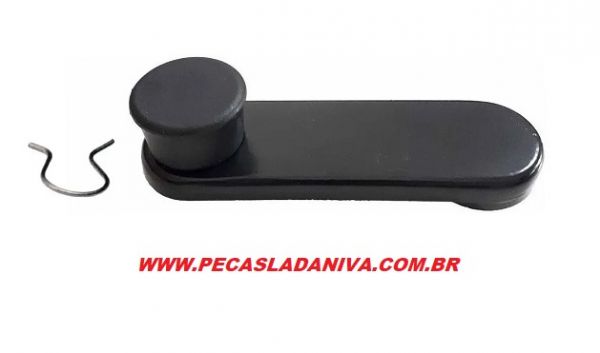 Manivela Interna de Levantar Vidro em metal c/ Trava Niva Paralela REFORÇADA (Novo) Ref. 0180