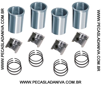 Kit Motor 1.6 Com 4 camisas,4 Pistoes  std ,1 jg de Aneis STD Laika (novo) ref. 0325