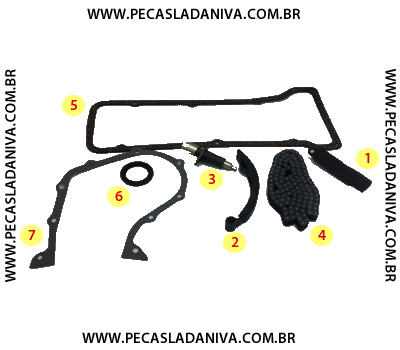 Kit de Distribuição do Motor Niva 7 Pçs (Novo) Ref. 0408