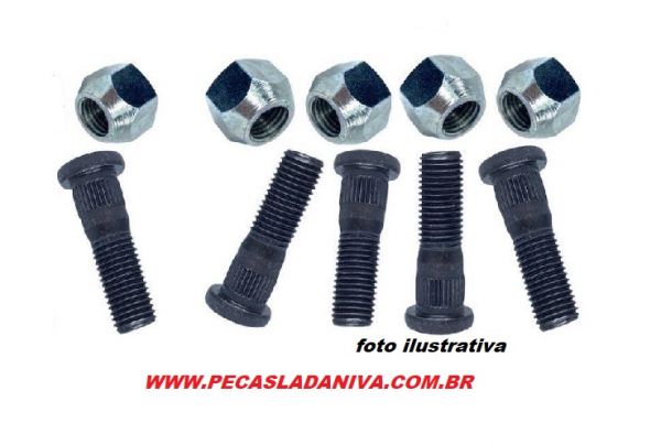 Porca e Prisioneiro Roda Diant e Tras Lada Niva kit (novo) ref. 1015